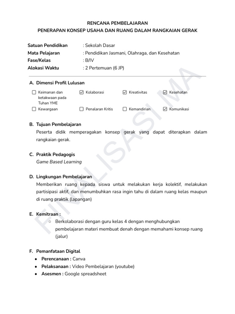 Revisi MA_RPP PM_Oryza Sativa N_PJOK_Konsep Usaha (Waktu_Kecepatan) Dan ...