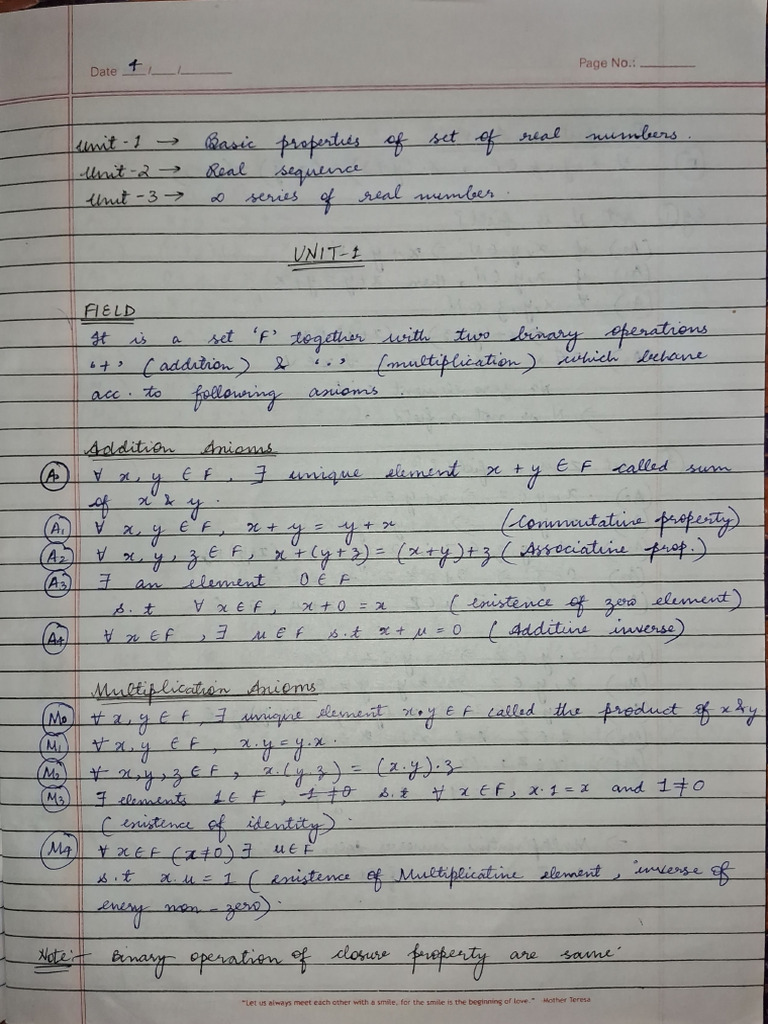 Real Analysis Maths Notes | PDF