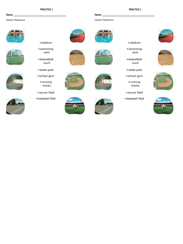 Sports Facility Matching Activity | PDF