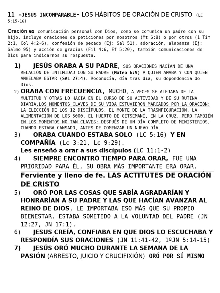 Hábitos de Oración de Jesús en la Biblia | PDF | Oración | Jesús