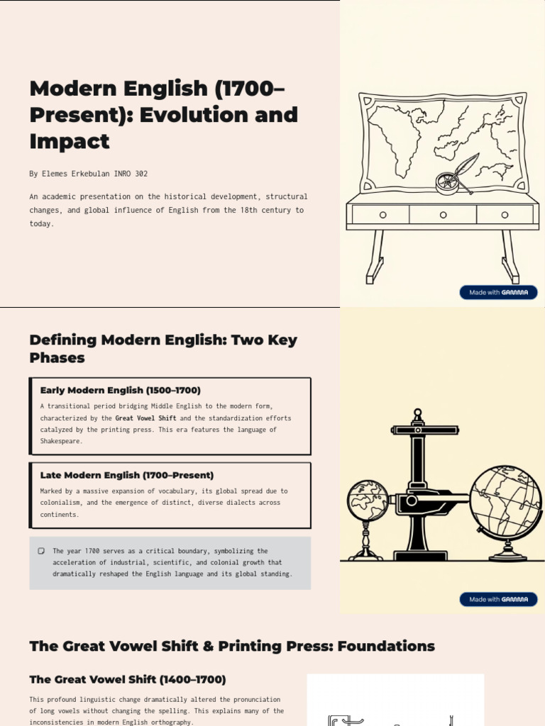 Evolution of Modern English (1700-Present) | PDF | English Language ...