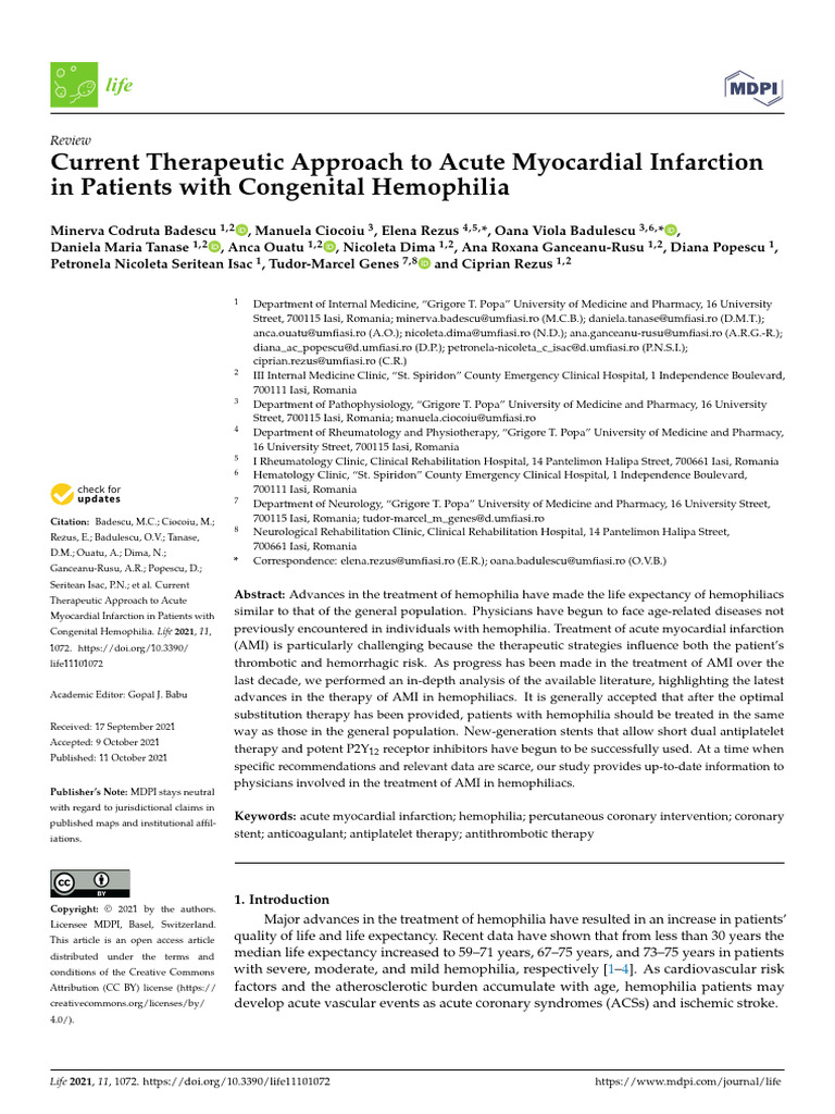 Life 11 01072 | PDF | Myocardial Infarction | Atheroma