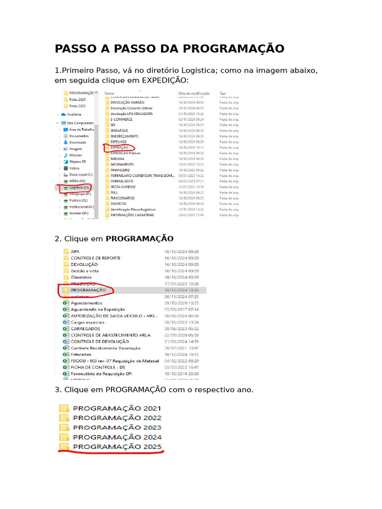 Guia de Programação de Expedição | PDF