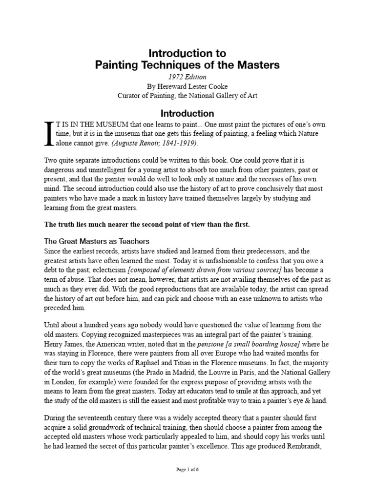 Learning from the Great Masters | PDF | Canvas | Oil Painting