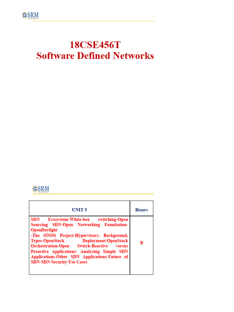 Overview of Software Defined Networks | PDF | Open Stack | Computer Network