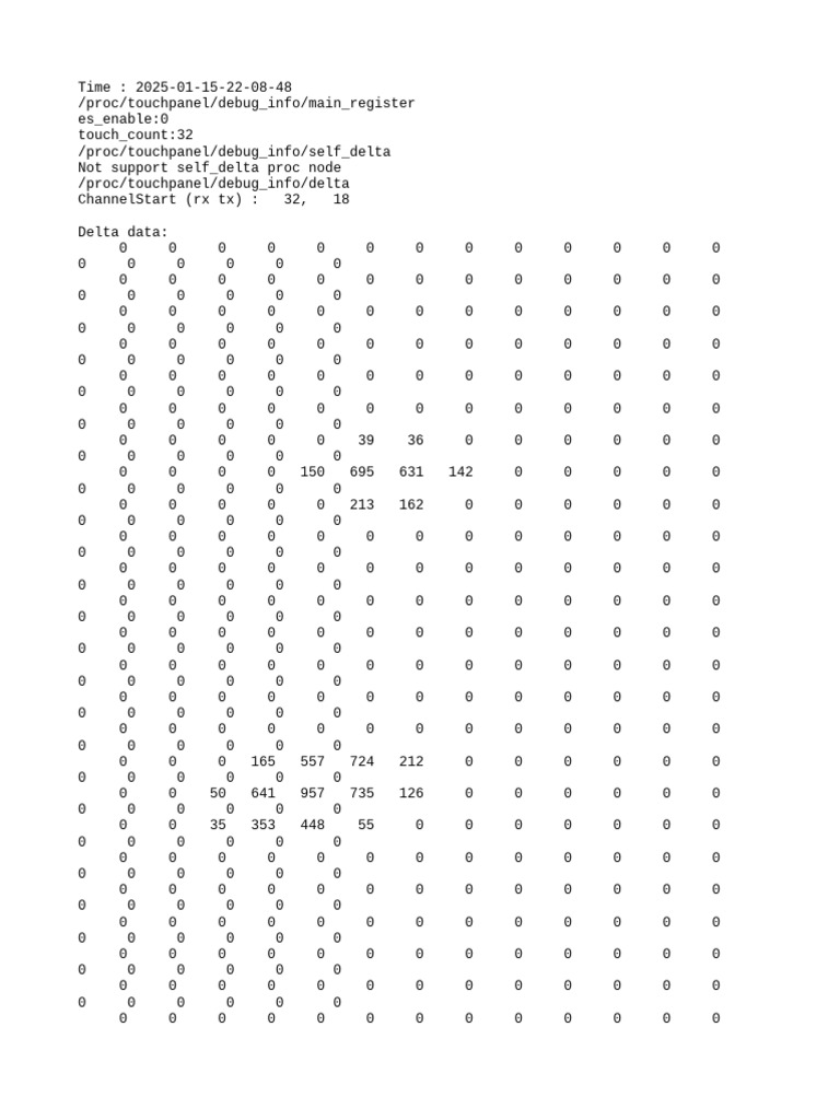 Touchpanel Debug Info Report | PDF