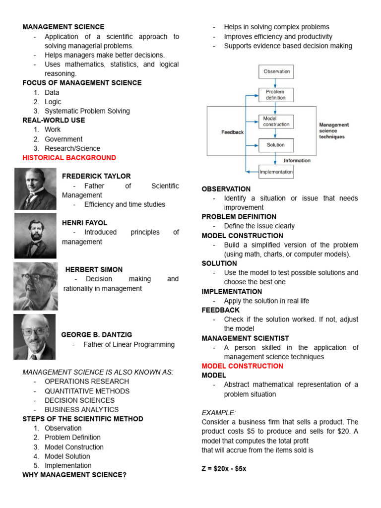 Management Science Overview and Techniques | PDF | Mathematical ...