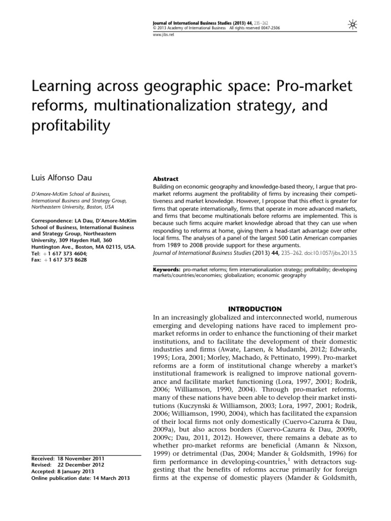 Pro-Market Reforms and Firm Profitability | PDF | Knowledge ...