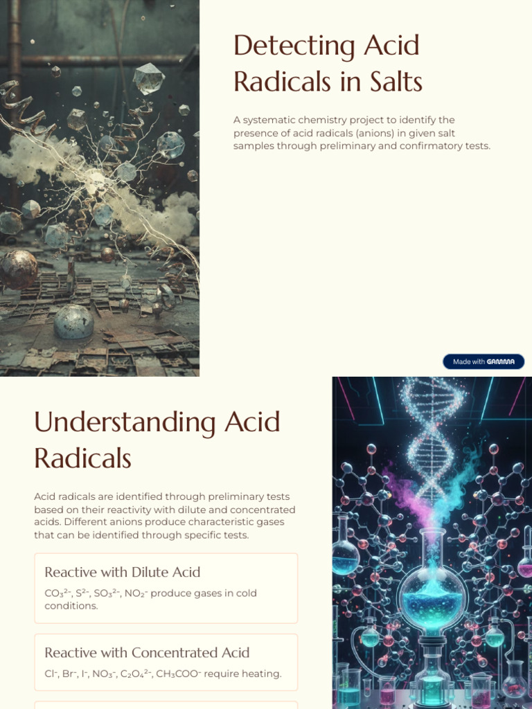 Acid Radical Detection in Salts | PDF | Precipitation (Chemistry ...