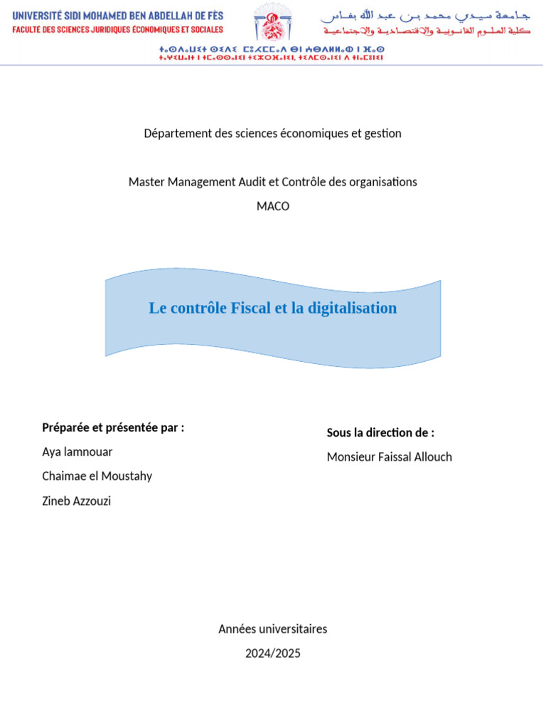 Impact de la digitalisation sur le contrôle fiscal | PDF | Impôts | Maroc