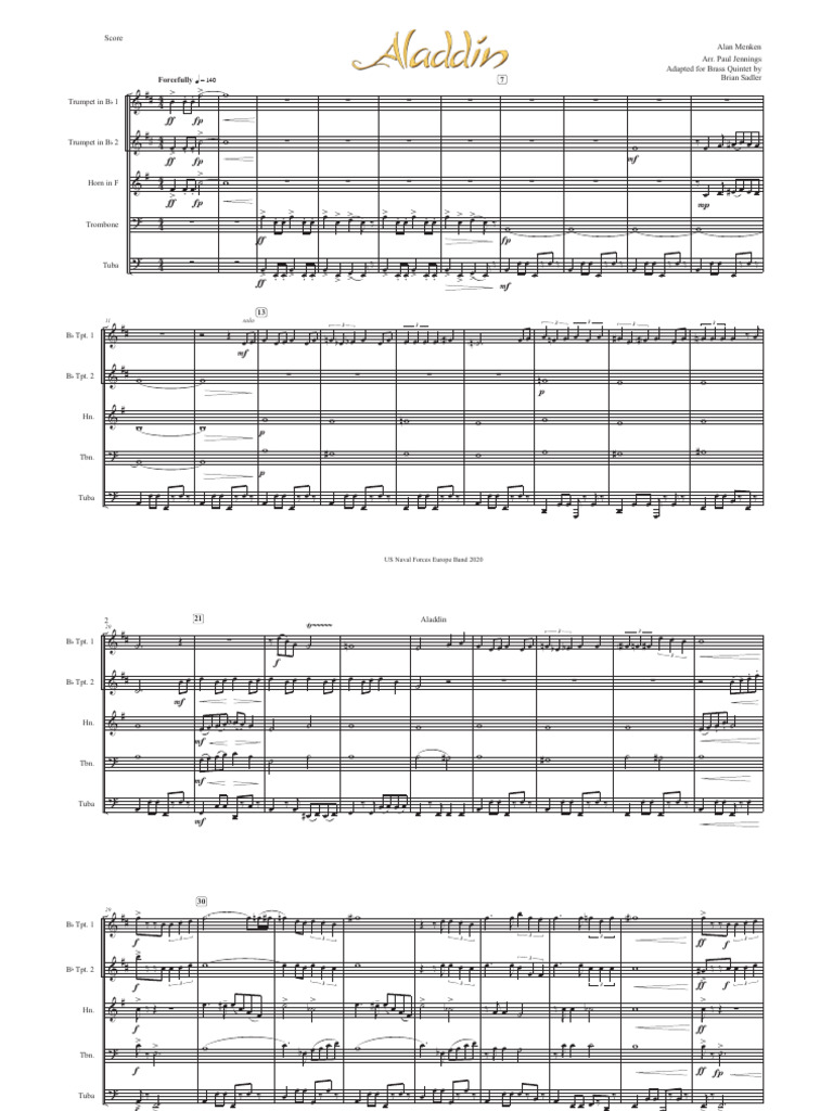 Aladdin Score | PDF