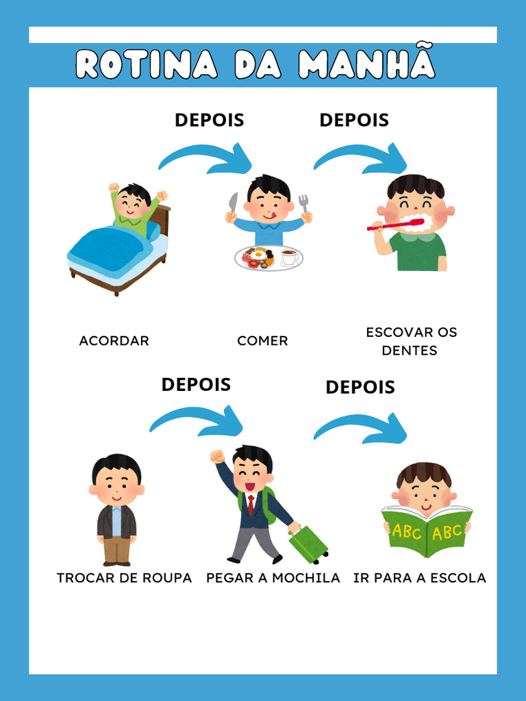 Daily Routine Picture Dictionary Worksheet in Pink Cute Style 2 | PDF