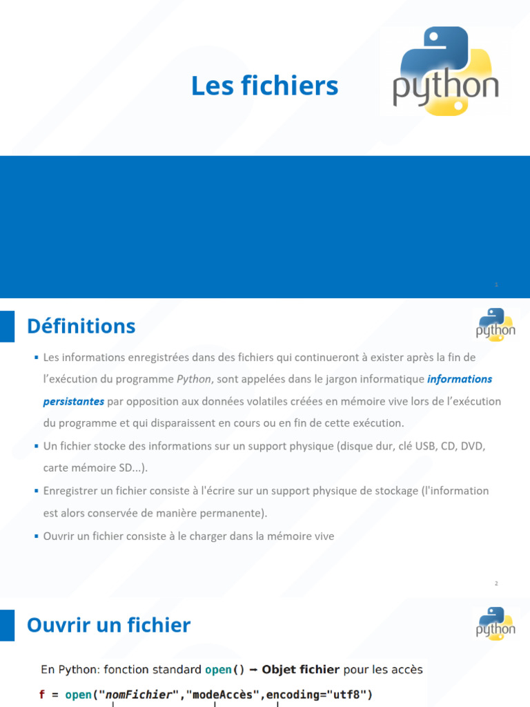 Gestion des fichiers en Python | PDF | Fichier informatique | Valeurs ...