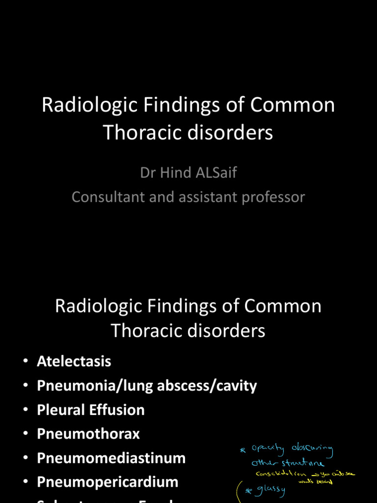 Thoracic Disorders: Radiologic Findings | PDF | Lung | Diseases And ...
