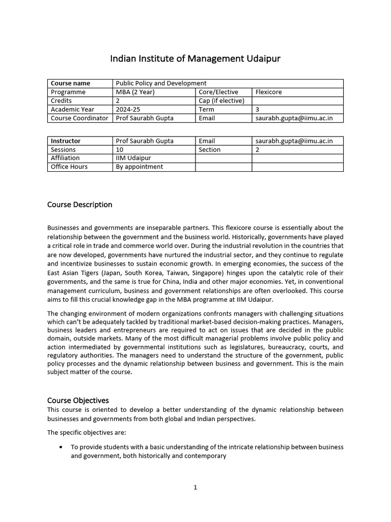 Business and Government Relations Course | PDF | Policy | Economies