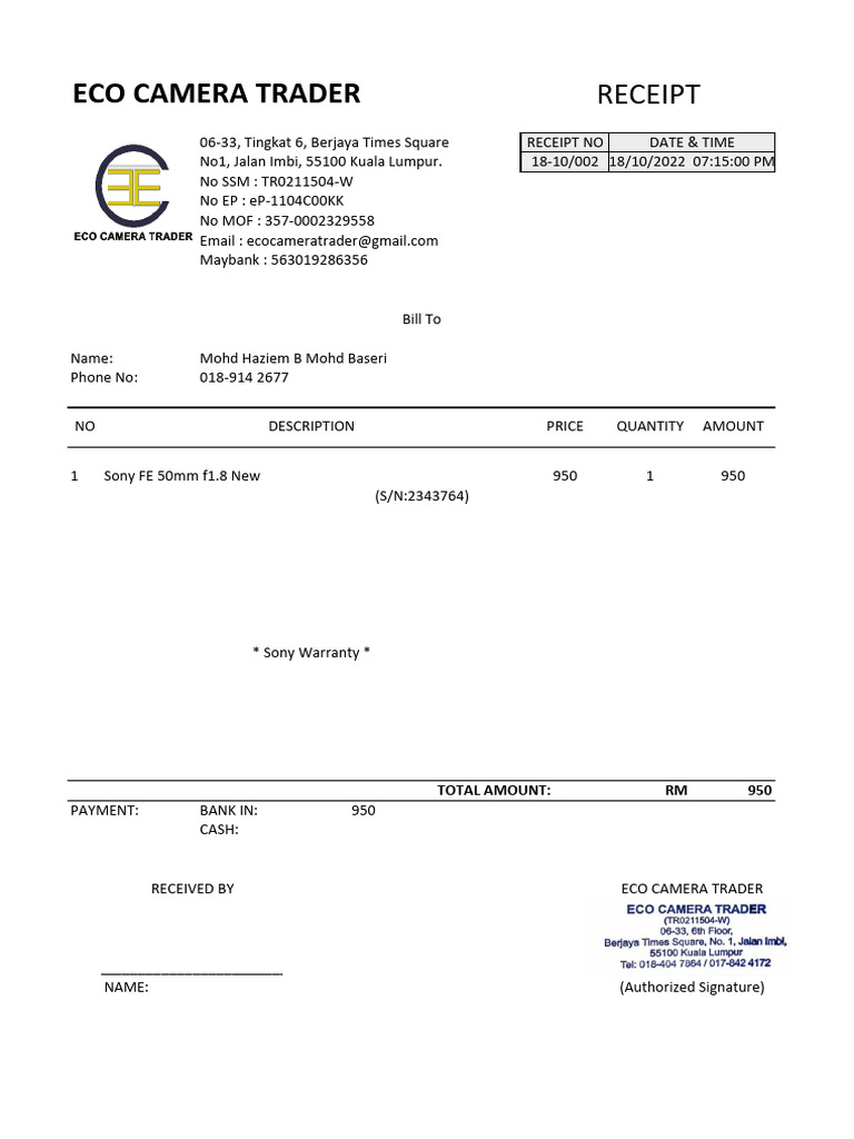 50mm Fe Sony New H | PDF