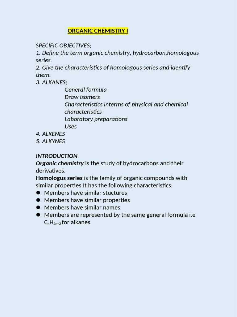 Introduction to Organic Chemistry Concepts | PDF