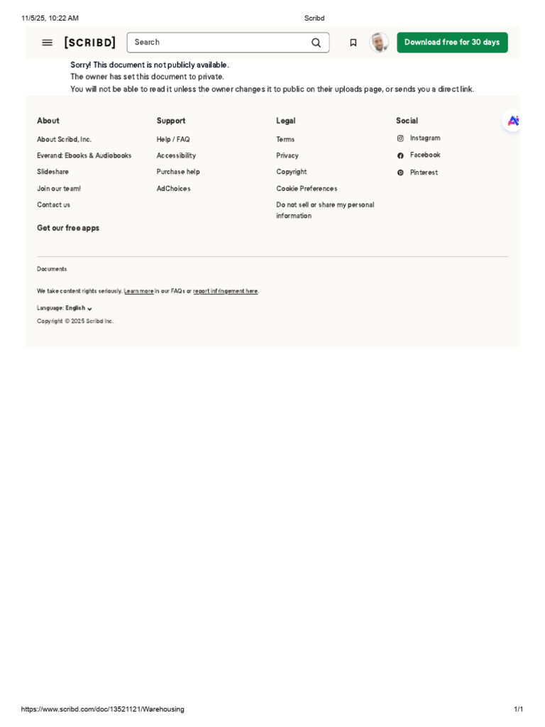 Private Document Access on Scribd | PDF