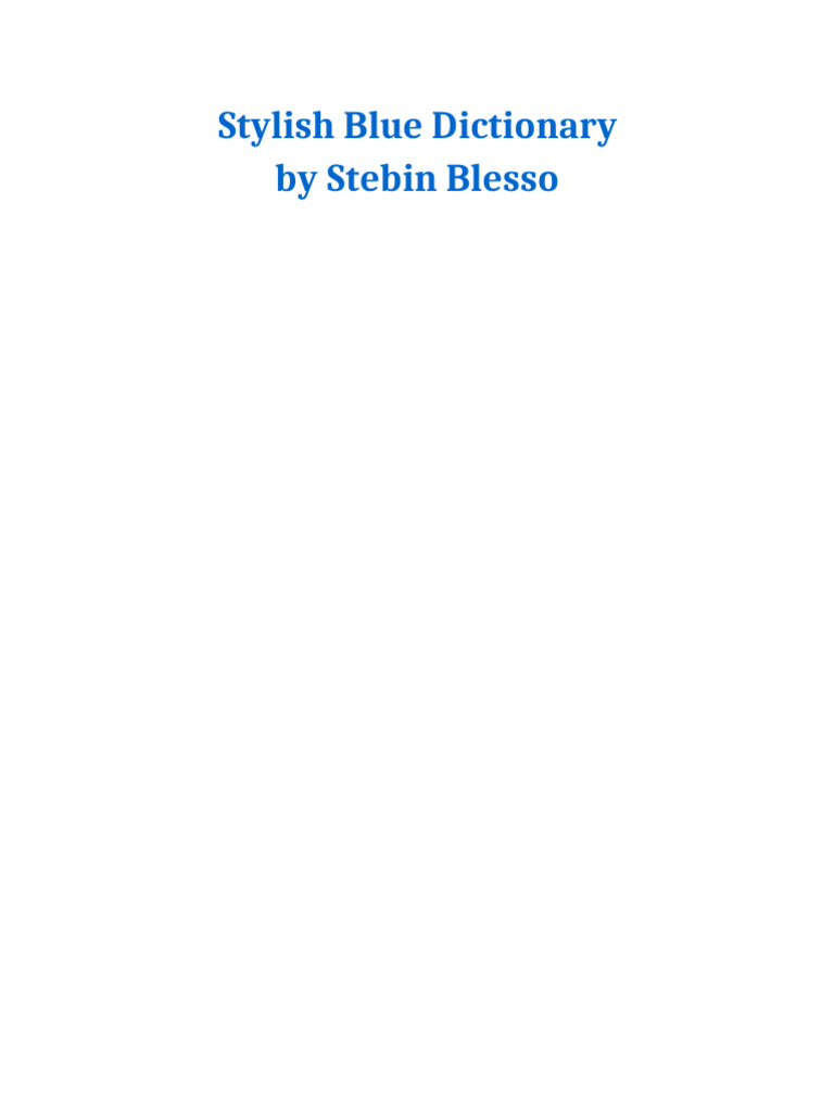 Stylish Blue Dictionary Sample | PDF