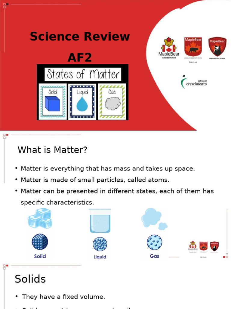 SCIENCE Slides AF2 Atualizado | PDF | Gases | Liquids