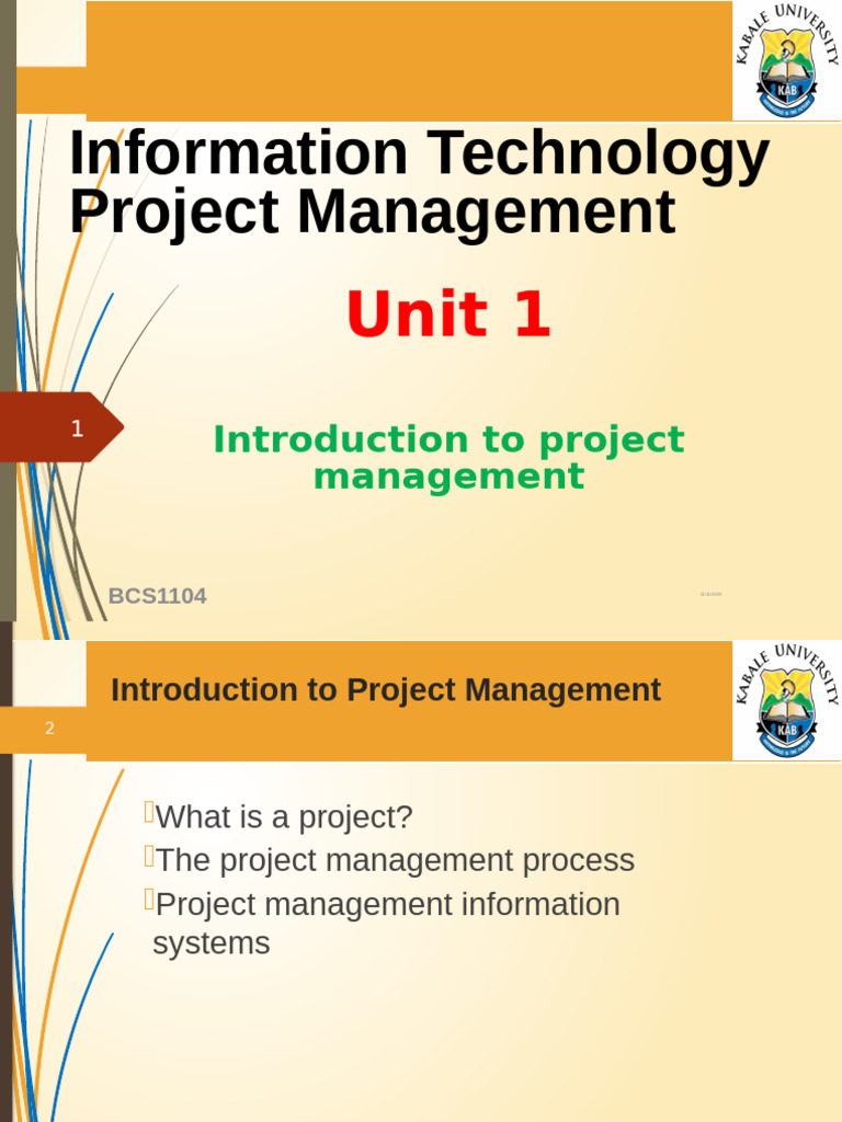 Unit 1 - Introduction to Project Management | PDF | Project Management ...