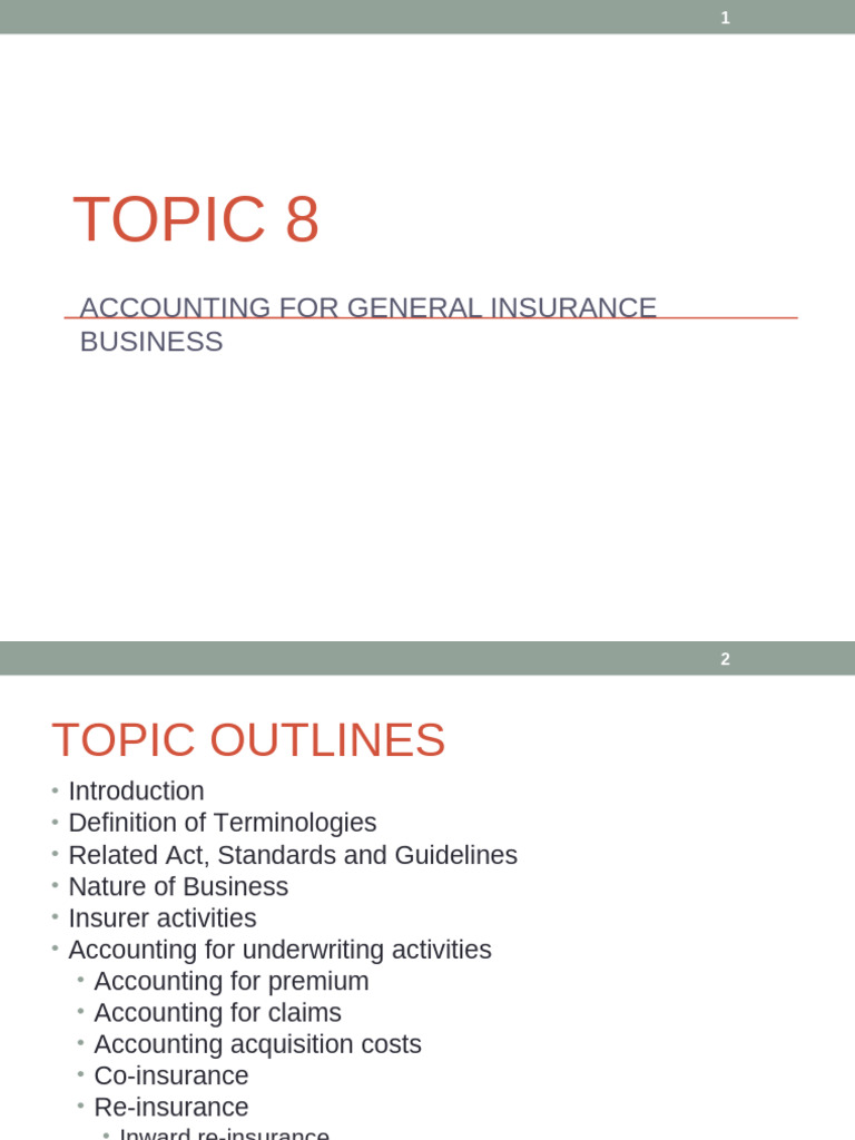 c7 Topic 7 - General Insurance Business | PDF | Insurance | Reinsurance
