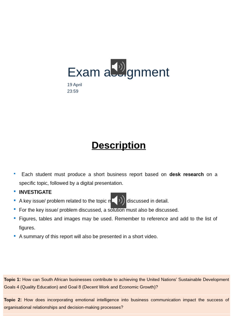 Exam Assingment Explanation VO | PDF