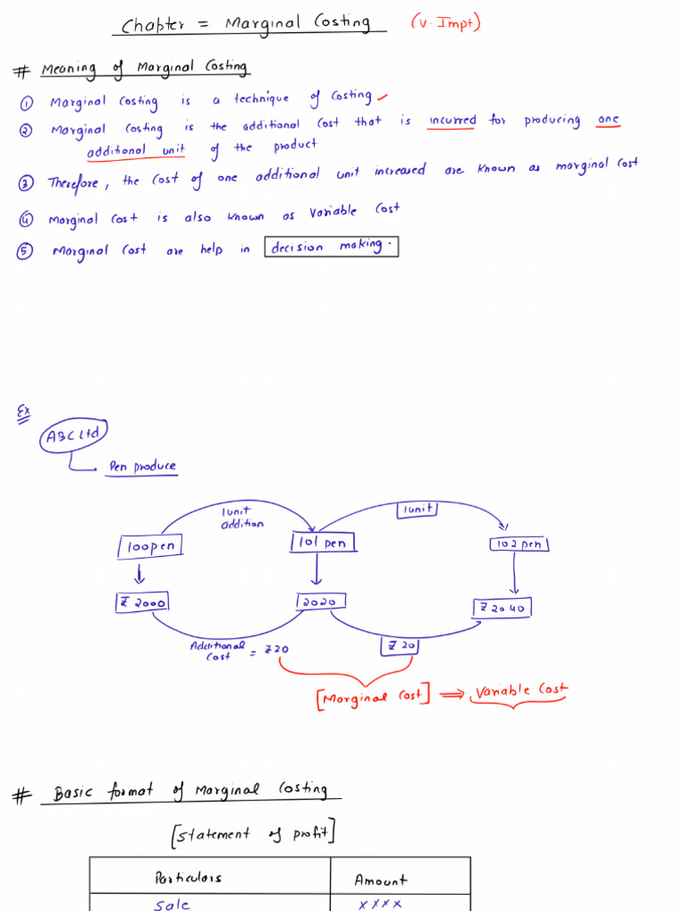 Marginal Cost Notes | PDF
