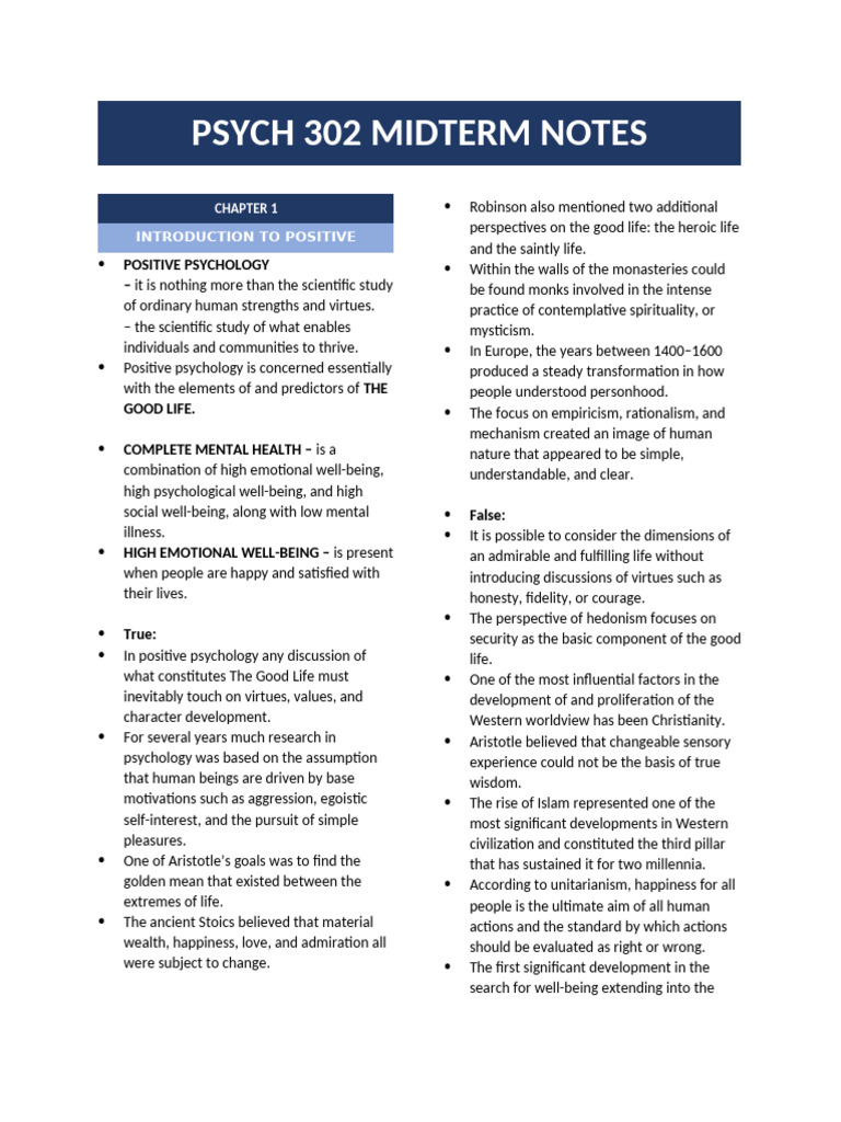 Understanding Positive Psychology Concepts | PDF | Well Being | Happiness
