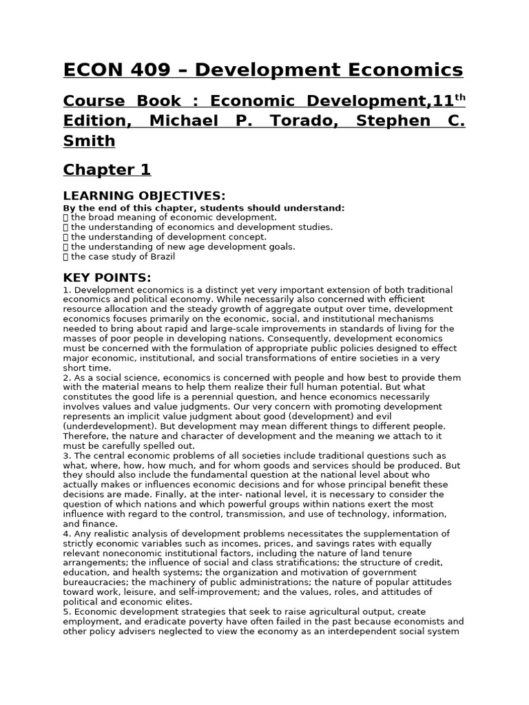 Development Economics Overview and Insights | PDF | Poverty | Poverty ...