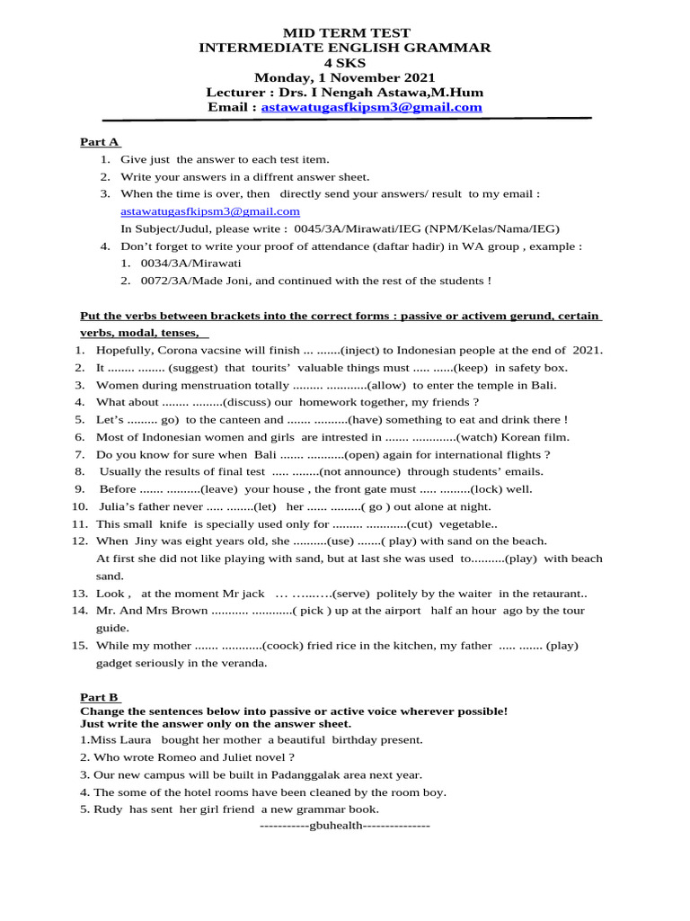 1-11-2021 UTS FKIP SM 3 | PDF | Language Mechanics | Linguistic Typology