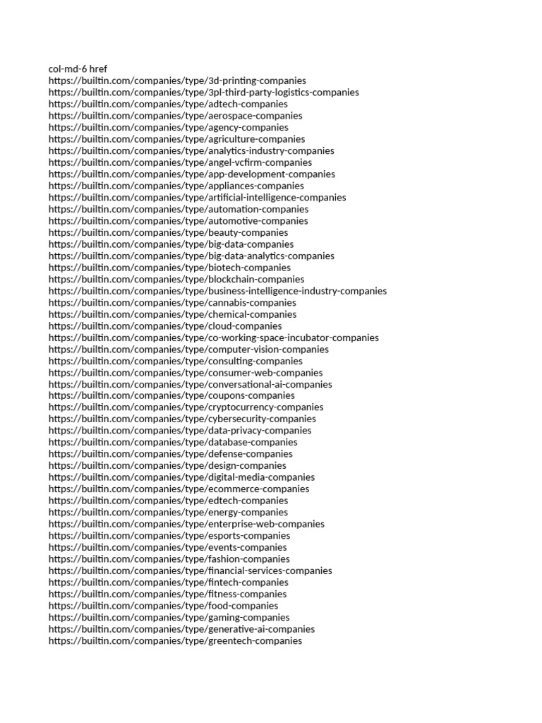 Comprehensive List of Company Types | PDF