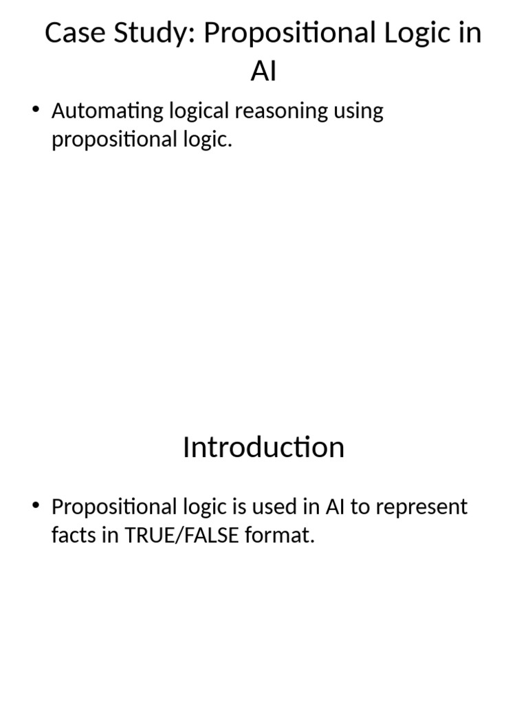 Propositional Logic in AI Decision Making | PDF