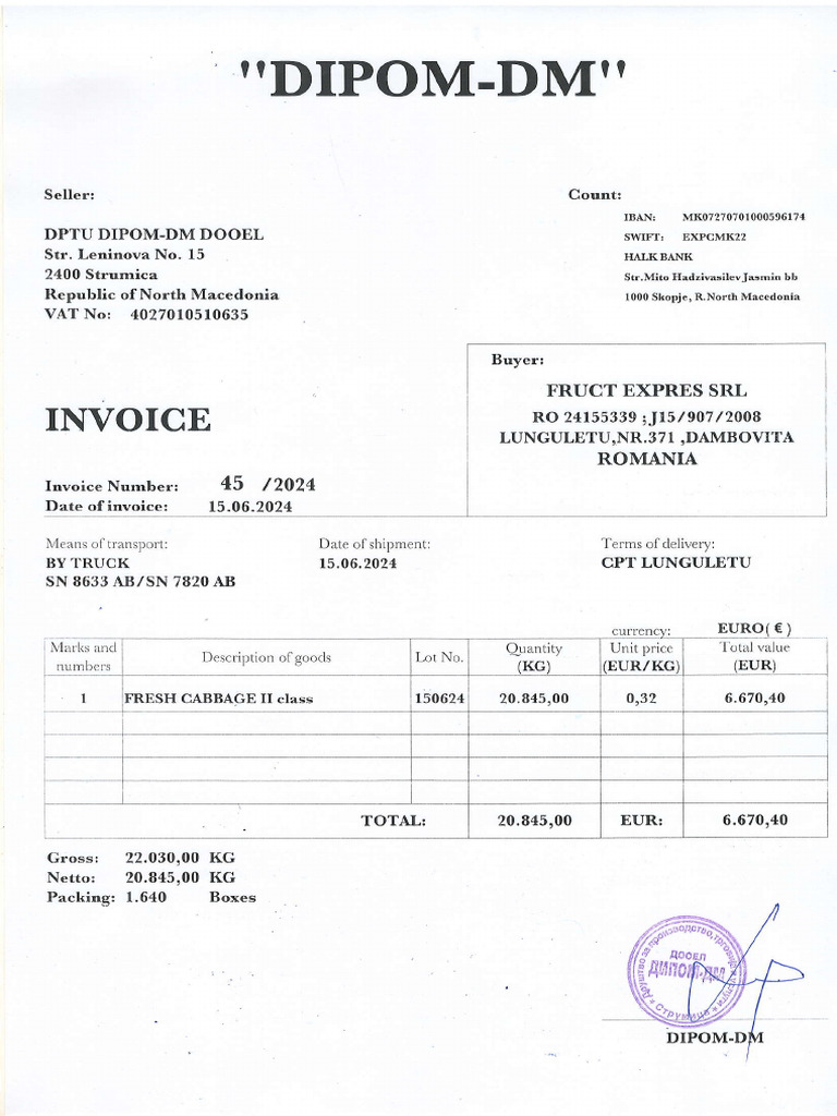 ''DIPOM - DM'': Invoice | PDF