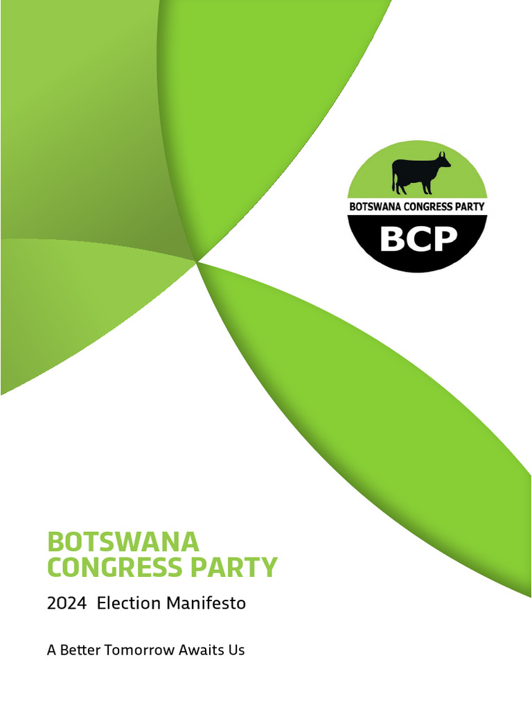 Botswana Congress Party 2024 Manifesto | PDF | Infrastructure | Poverty