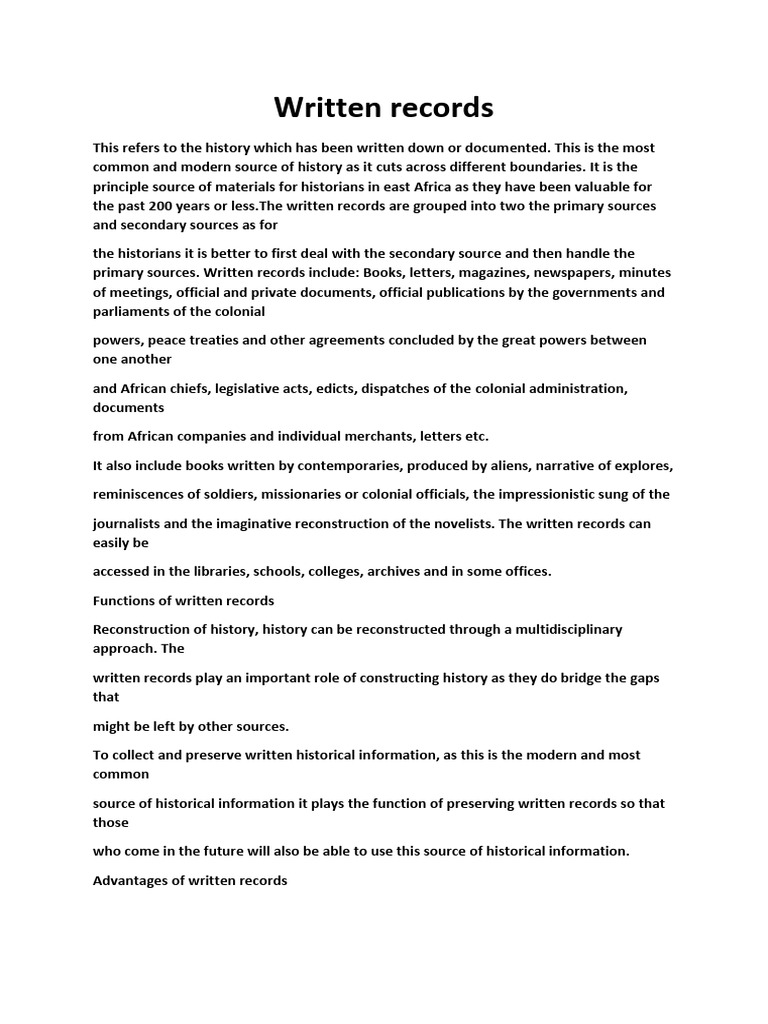 Examples of Written Historical Records | PDF | Oral Tradition | Tanzania