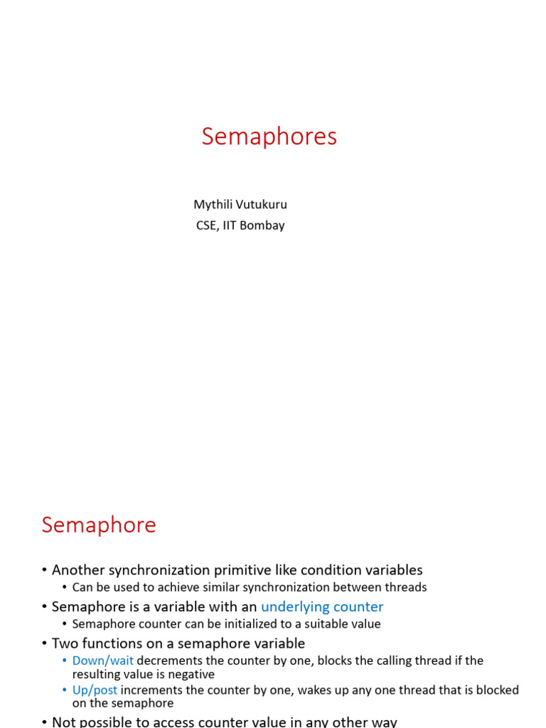 Understanding Semaphores in Thread Synchronization | PDF | Concurrency ...