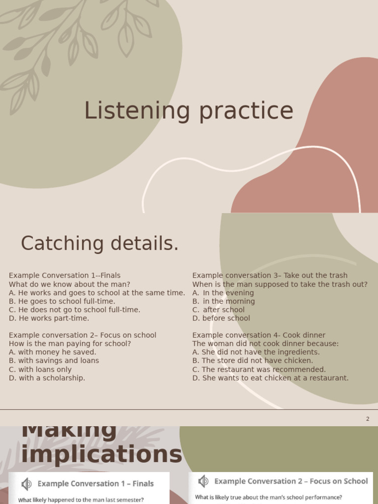 Listening Practice 1 | PDF