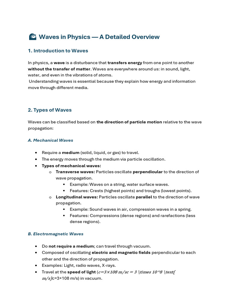 Waves in Physics But Better | PDF | Waves | Sound