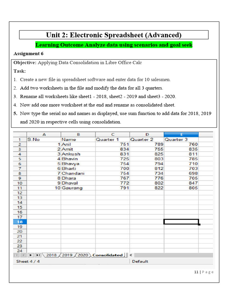 Advanced Spreadsheet Techniques in Libre Calc | PDF | Spreadsheet ...