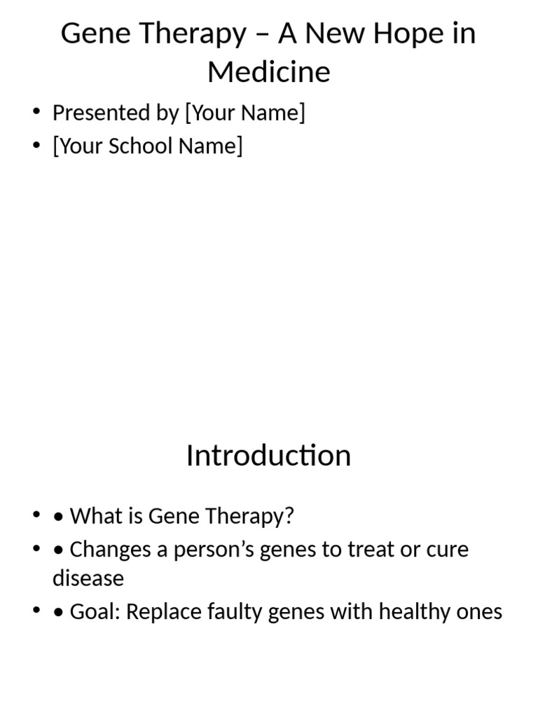 Gene Therapy: Transforming Medicine Today | PDF | Gene Therapy | Viral ...