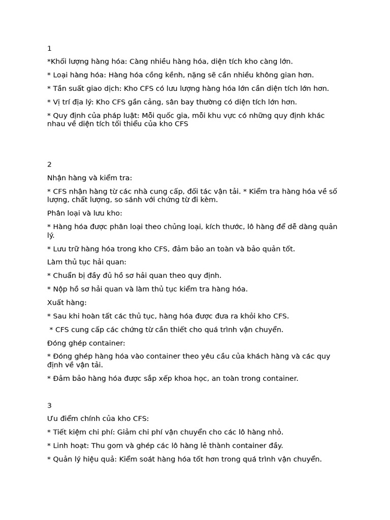 Kho CFS | PDF