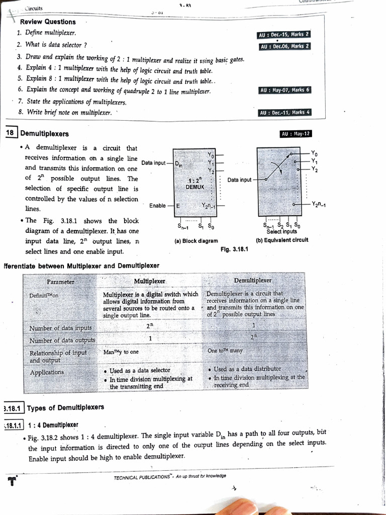 Multiplexer and Demultiplexer Overview | PDF | Logic Gate | Digital ...