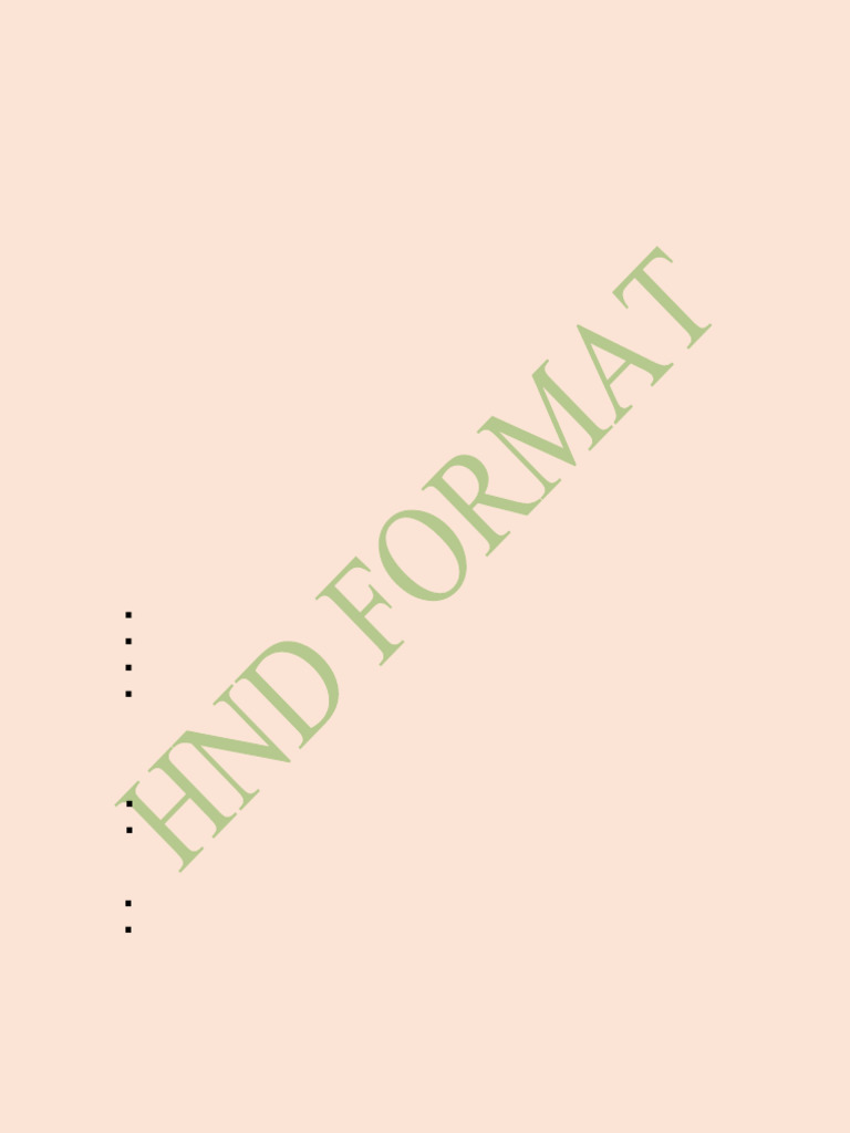 HND Internship Report Format Guide | PDF
