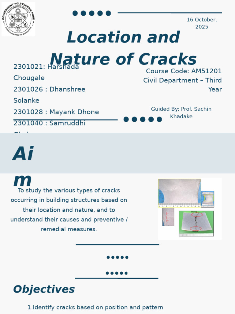Location and Nature of Cracks | PDF | Fracture | Concrete