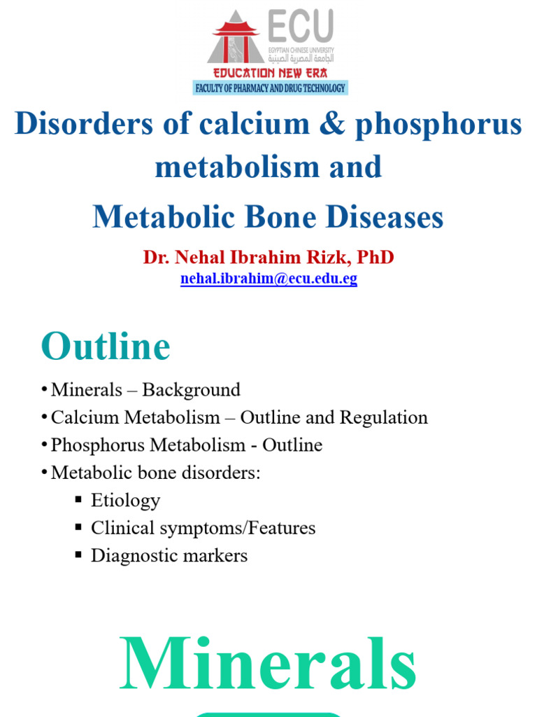 Disorders of Calcium Phosphorus Metabolism and Bone Diseases | PDF ...