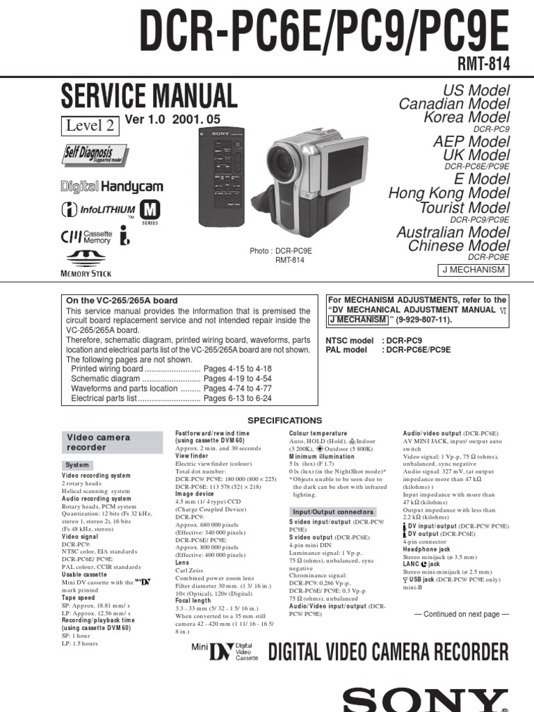 saba Sony Dcrpc9 | PDF | Videotape | Camera