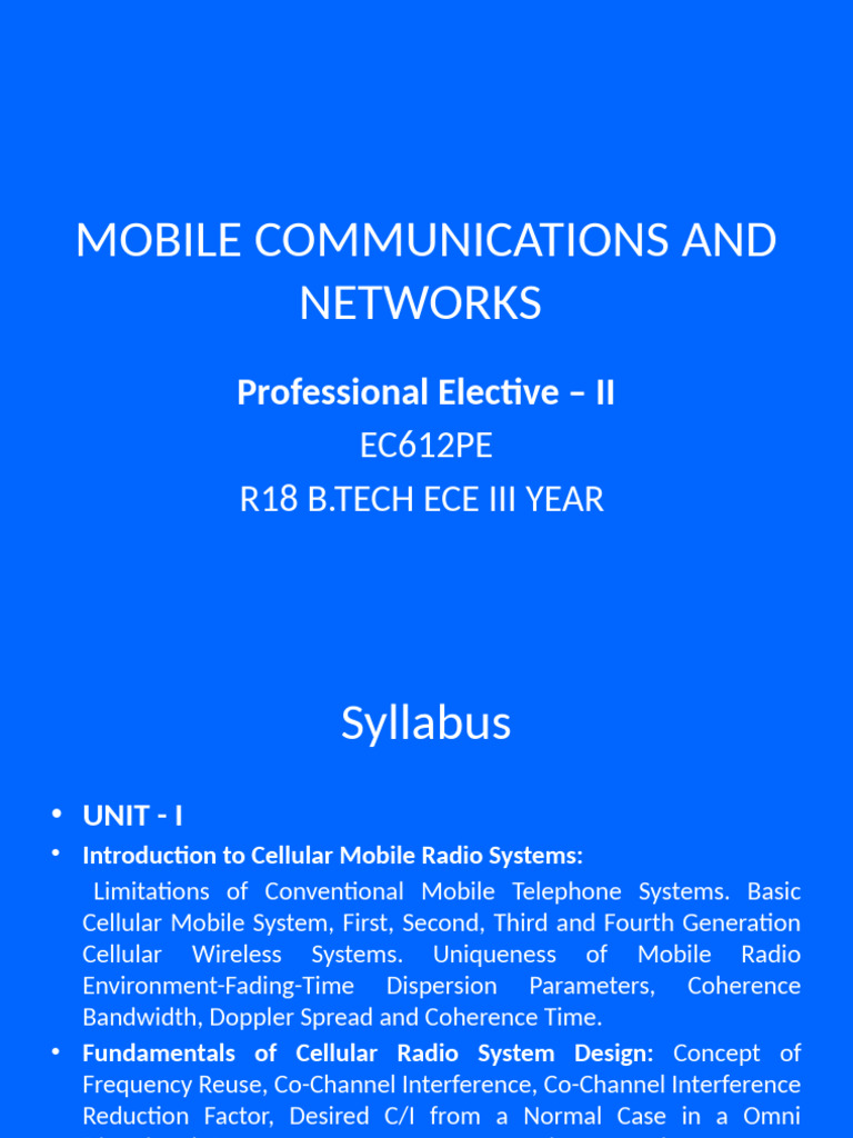 Mobile Communications Systems Overview | PDF | Cellular Network | 4 G