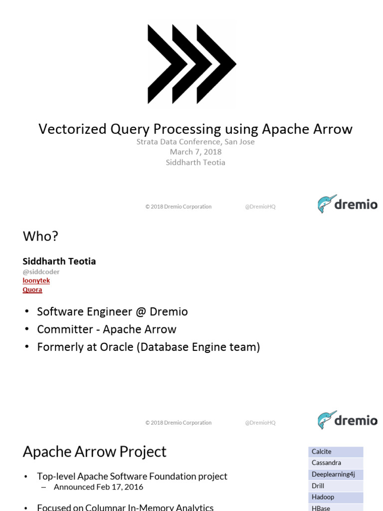 Apache Arrow: Vectorized Query Processing | PDF | Data Compression ...