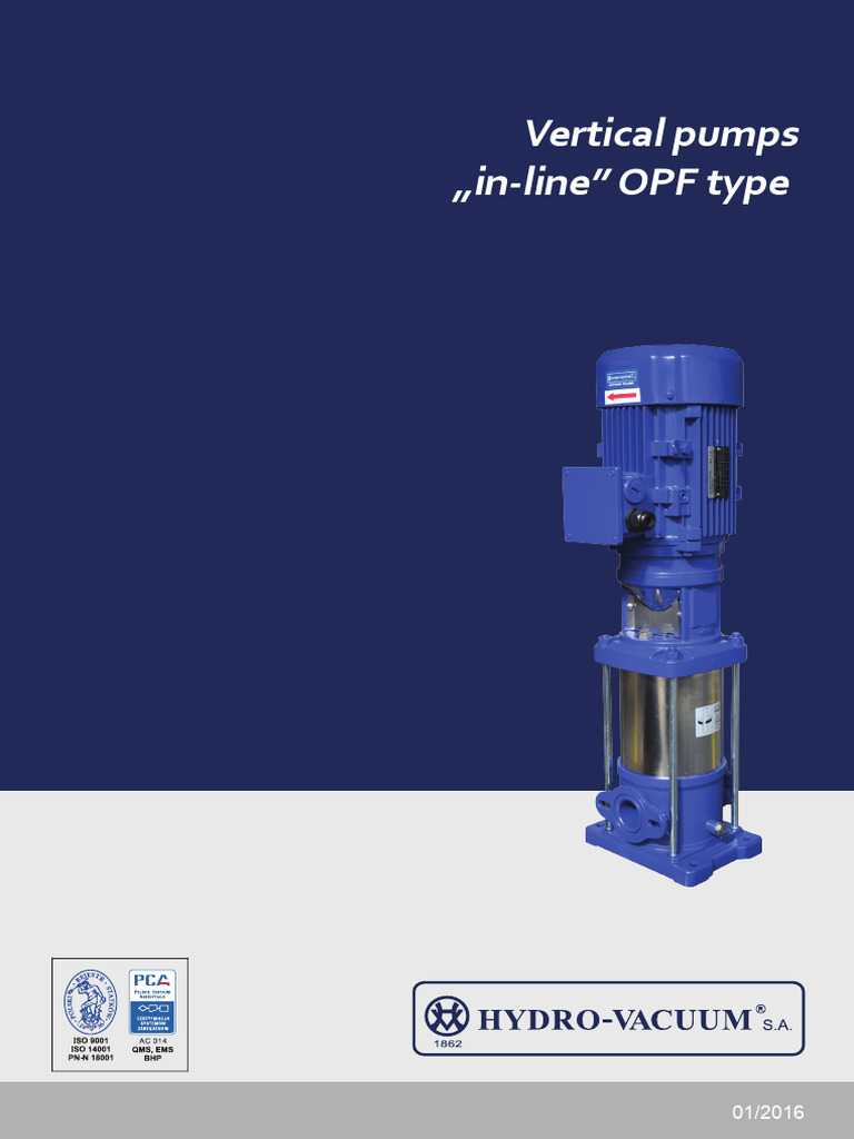 OPF Type Vertical Pumps Overview | PDF | Pump | Cast Iron